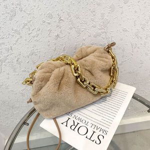 Furry Handbags Winter Fashion One-Shoulder Diagonal Chain Bag