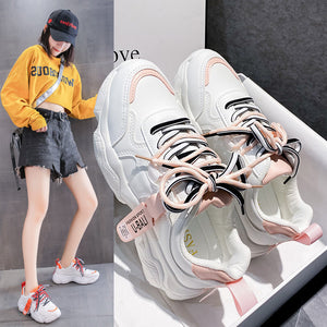 Korean Style Student Sports Shoes Women Running Street Shoes K05 Full Leather