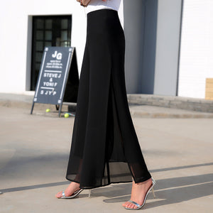 Wide Leg Pants Chiffon High Waist Pants Loose Women's Trousers