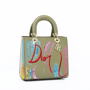 Sequin Embroidered Pu Handbags Portable Messenger Ladies Bag