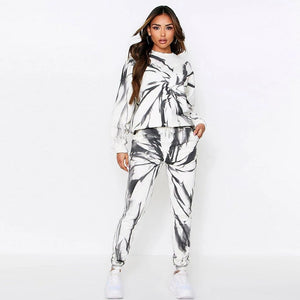 Women Tracksuit 2 Piece Outfits Cotton Casual Conjunto Sweatshirt Fall Long Sleeve Loose Sport Home Lounge Wear Pullover Set