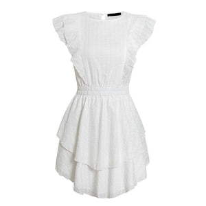 Ruffled Waist Casual Short Dress