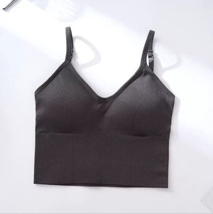 Cotton Sports Bras Women Push Up Solid Sports Bra Jogging Gym