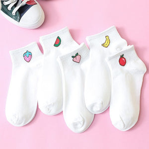 Cartoon Cute Women Short Socks Spring Summer Cotton Fruit Comfortable Socks 1 PairChina