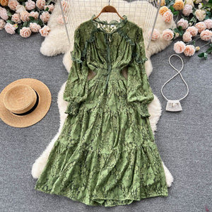 Women's Fashion Casual Jacquard Dress