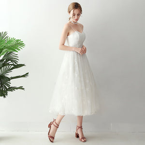 Ladies Wedding Banquet White Evening Dress