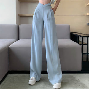 Wide Leg Pants Women Summer Thin Section High Waist Hollow