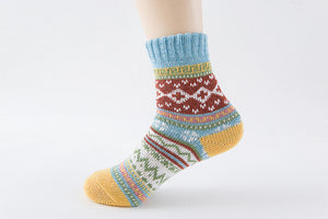 Ethnic style cashmere socks women