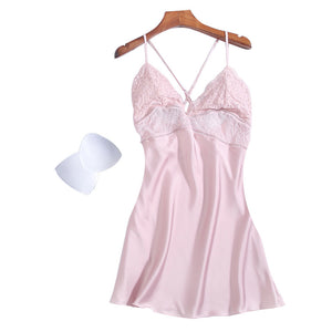 Ladies Silk Sexy Suspender Nightdress