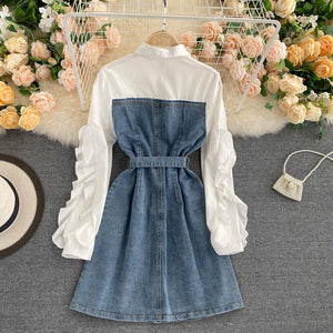 Retro denim dress