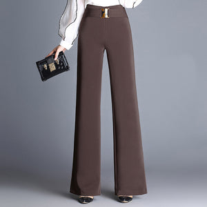 Simple Korean Style Wide Leg Pants Women High Waist