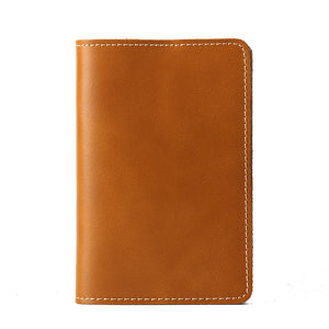 Genuine Leather Passport Holder Vertical Cowhide Simple Handmade