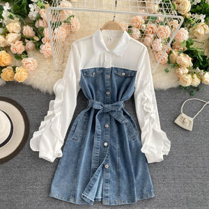 Retro denim dress