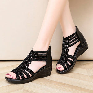 Fishbill wedge sandals