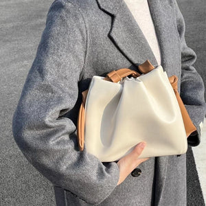 Women's Fashion Color Contrast Shoulder Messenger Cloud Bag