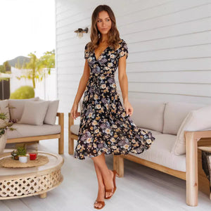 Fashion Individual Casual Printed Dress Women