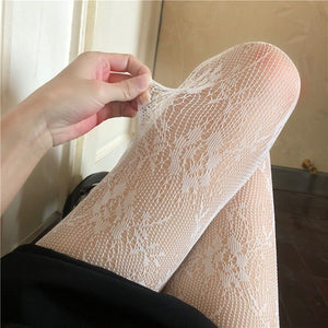 Hollow Lace Mesh Stockings Bottoming Pantyhose Japanese Lolita Retro