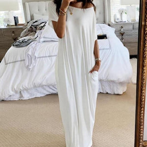 Solid Color Homewear Long Dress