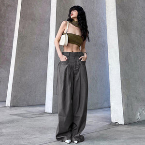 Retro Street Low Waist Hot Girl Loose Wide Leg Pants