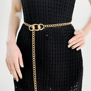 Fashion Pop Metal Waist Chain Embellished Fringe Belt Personality Women Jeans Skirt Accessory Belt