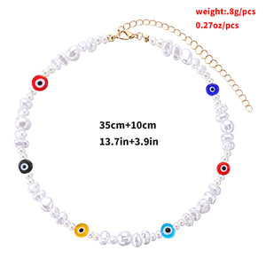 Irregular Shaped Pearl Eye Necklace For Women