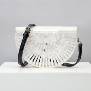 Round Acrylic Cross Body Bag Summer Mini Girls Lady Handbags