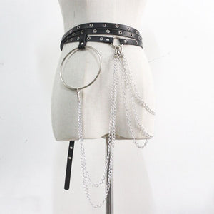 Punk Concave Shape Waist Chain Casual Belt Chain