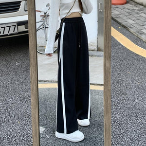 Slimming Mop Wide Leg Pants Women's High Waist Drawstring Pants