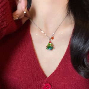 Christmas Tree Pendant Necklace For Women