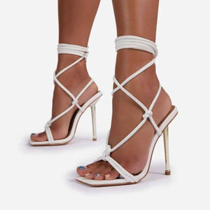 Explosive Style All Match Lace Up Women's Shoes With Stiletto High Heels