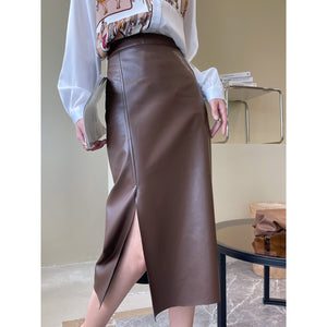 Women's Graceful And Fashionable High Waist A- Line Split Skirt