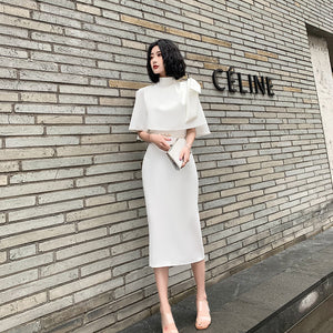 Women's Fashionable White Evening Dress