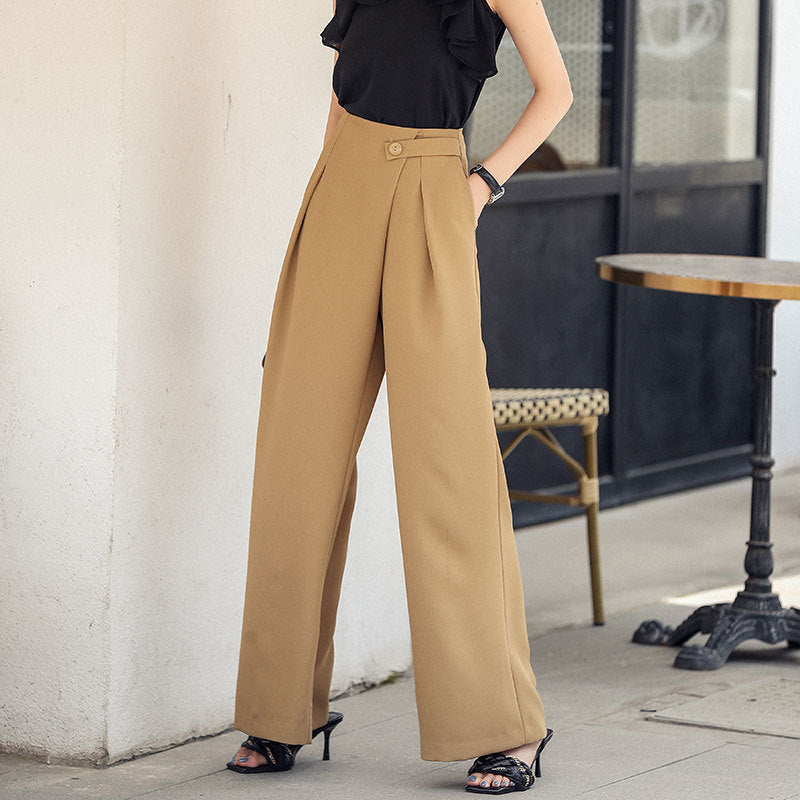 Women's Loose High Waist Drape Wide Leg Pants