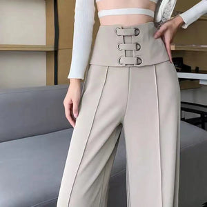 women's high waist wide leg pants drape straight spring autumn