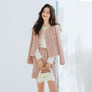 Women's Woven Top Short Coat Skirt