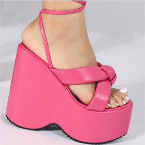 Platform Wedge High Heel Platform Strap Sandals