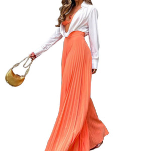 Women's Fashion Pleated Long Wide-leg Pants