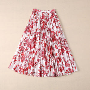 Floral Butterfly Pastoral Print Skirt