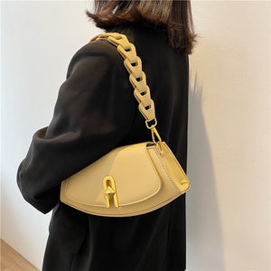 Spring New Style Woven One-shoulder Handbag Simple Cross-body Saddle Bag