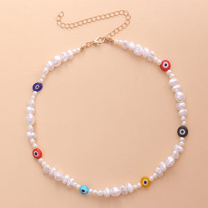 Irregular Shaped Pearl Eye Necklace For Women