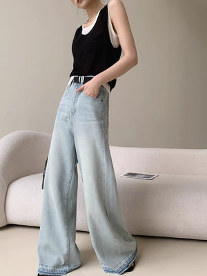 Loose Slimming And Straight Wide Leg Mop Pants