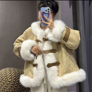 Environmental Protection Fox Fur Faux Fur Coat