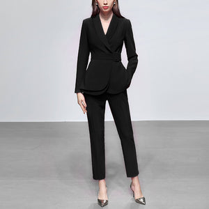 CasualFashion Small Blazer Pants Suit Women's