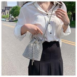 New Women's Rhinestone Handbag With Diamond Chain Tassel