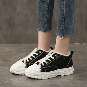 Winter Plus Velvet Cotton Women Canvas Shoes