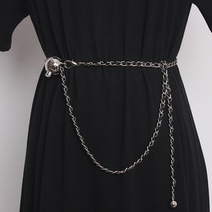 Small Golden Ball Waist Chain Small Fragrant Wind Thin Belt Dress Women