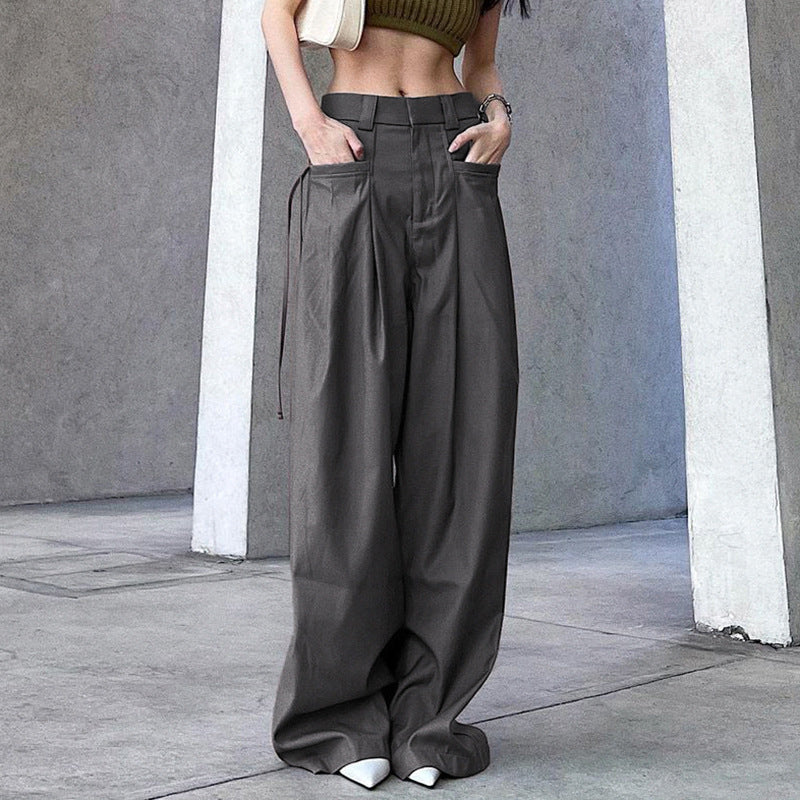 Retro Street Low Waist Hot Girl Loose Wide Leg Pants