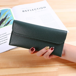 New Women's Bag Women's Long Purse Simple Buckle Card Wallet