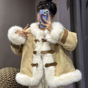 Environmental Protection Fox Fur Faux Fur Coat