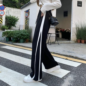 Slimming Mop Wide Leg Pants Women's High Waist Drawstring Pants